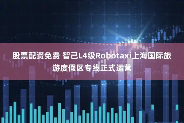 股票配资免费 智己L4级Robotaxi上海国际旅游度假区专线正式运营