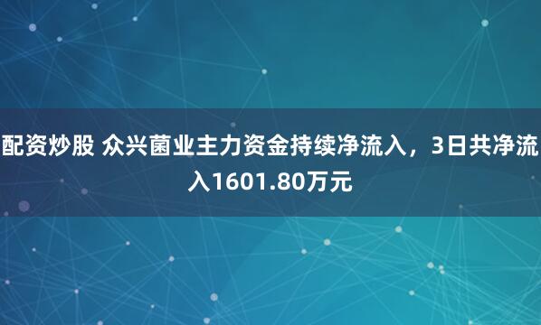 配资炒股 众兴菌业主力资金持续净流入，3日共净流入1601.80万元
